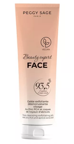 Peggy Sage Beauty Expert Face, żel złuszczający do twarzy z cynkiem PCA i łupinami pestek moreli, 100ml