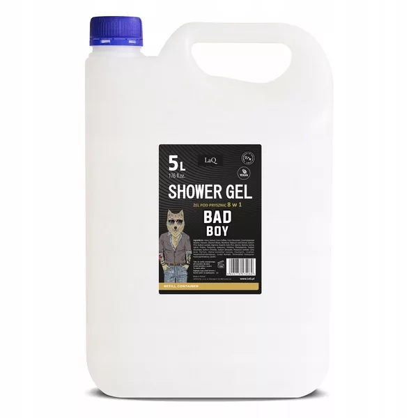 LaQ Bad Boy, żel pod prysznic 8w1, czarny mat, 5L