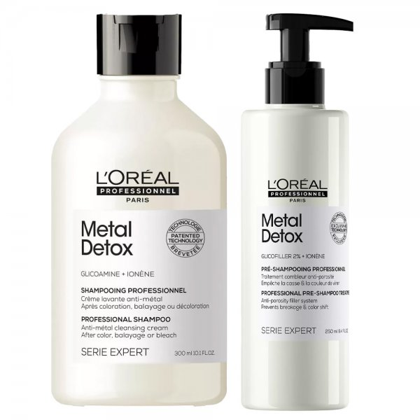 Loreal Metal Detox, zestaw pielęgnacja przed szamponem + szampon