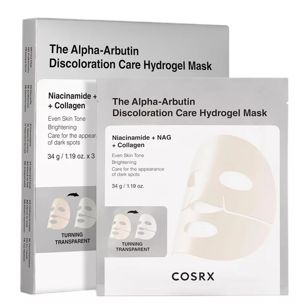 COSRX The Alpha-Arbutin Discoloration Care Hydrogel Mask hydrożelowa maseczka w płachcie na przebarwienia 3szt.