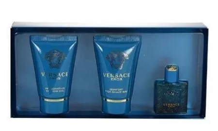 Versace Eros, zestaw perfum edt 5ml + 25ml żel pod prysznic + 25ml balsam po goleniu (M)