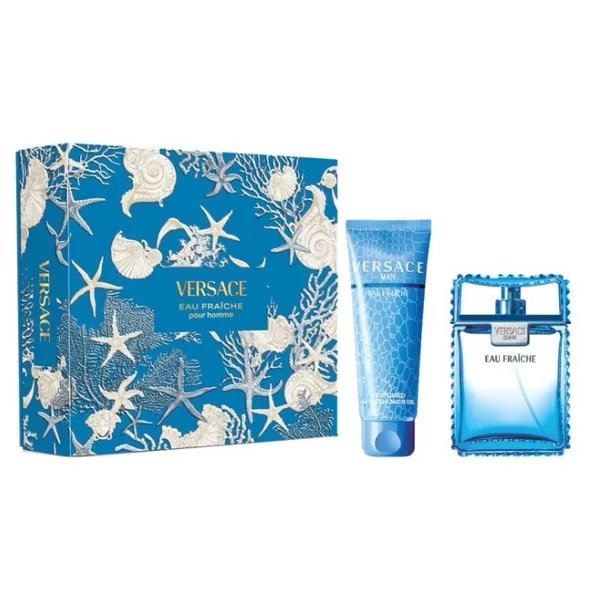 Versace Eau Fraiche Pour Homme zestaw woda toaletowa spray 100ml + żel pod prysznic 150ml (M)