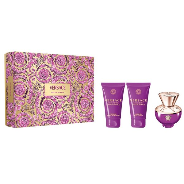 Versace Dylan Purple Pour Femme zestaw prezentowy dla kobiet woda perfumowana 50ml + żel pod prysznic 50ml + balsam do ciała 50ml