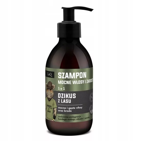 LaQ Dzikus z Lasu, szampon 1w1 do mocnych włosów i zarostu, 300ml