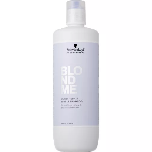 Schwarzkopf BlondMe Bond Repair Purple, szampon fioletowy neutralizujący kolor włosów blond, 1000ml