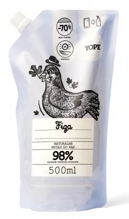 Yope, naturalne mydło w płynie, figowe, refill, 500ml