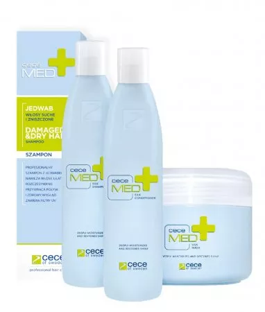 CeCe Med, zestaw kosmetyków nawilżających z jedwabiem, 300ml + 300ml + 200ml