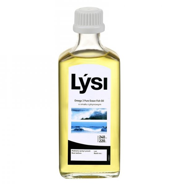 Lysi Sport Omega-3 Pure Ocean Fish Oil suplement diety o smaku cytrynowym 240ml