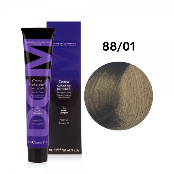 Diapason DCM, farba do włosów, 88/01 Naturalny Chłodny Popielaty Jasny Blond, 100ml