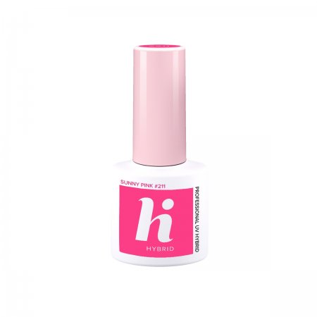 hi hybrid, lakier hybrydowy, 5ml, #211 Sunny Pink - data ważności (3.2026)
