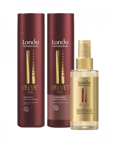 Londa Velvet Oil, zestaw regenerujący, szampon + odżywka + olejek