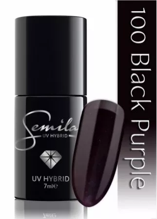 Semilac lakier hybrydowy, 7ml, 100 Black Purple