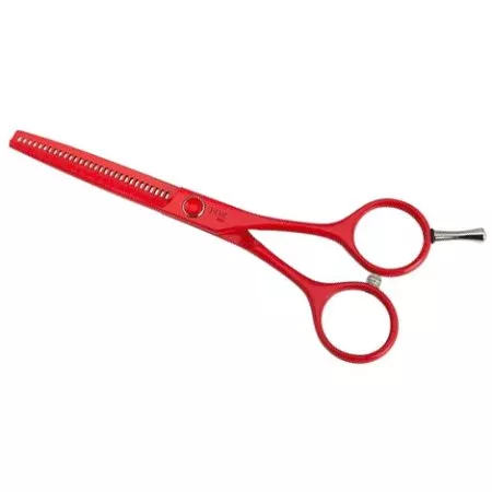 Fox Color, degażówki fryzjerskie, czerwone, 5.5 cala, stal nierdzewna