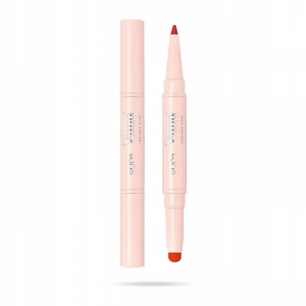 PUPA Vamp! Creamy Duo, pomadka i konturówka do ust, Orange Red, 0,8+0,2g