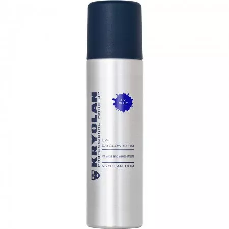 Kryolan UV Dayglow, koloryzujący spray do włosów z efektem fluorescencji, 150ml, BLUE
