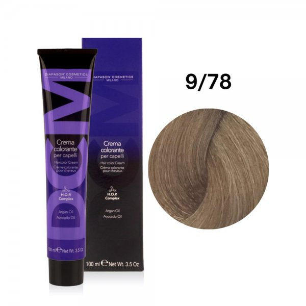 Diapason DCM, farba do włosów, 9/78 Kawowy Bardzo Jasny Blond, 100ml