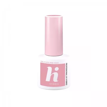 hi hybrid, lakier hybrydowy, 5ml, #222 Delicate Pink