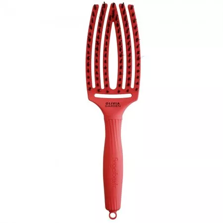 Olivia Garden Fingerbrush I'm Perfection, szczotka do włosów z włosiem dzika, Red Confidence