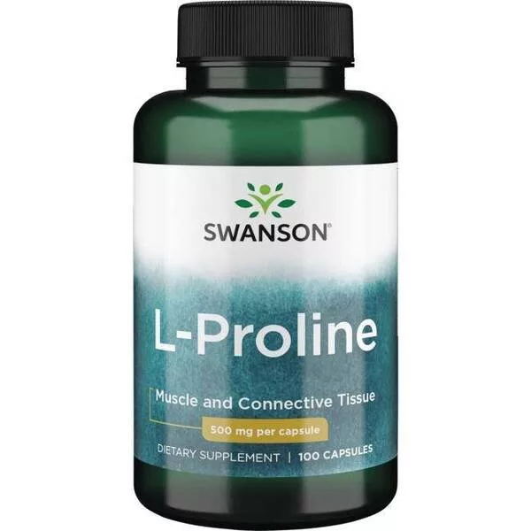 Swanson L-Prolina 500mg 100kaps - data ważności (7.2026)
