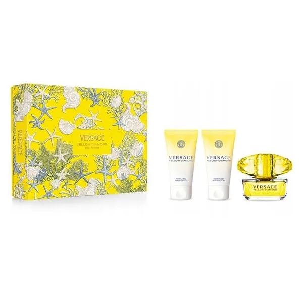 Versace Yellow Diamond zestaw dla kobiet woda toaletowa 50ml + żel pod prysznic 50ml + balsam nawilżający 50ml
