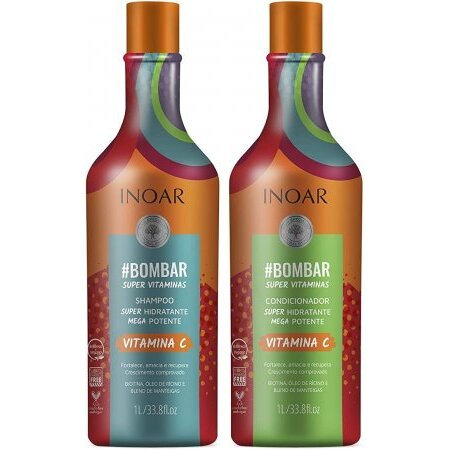 INOAR Bombar DUO PACK, szampon + odżywka regenerujące, 2x1000ml