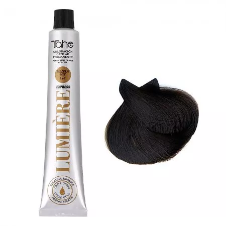 Tahe Lumiere Express, farba do włosów z keratyną i olejkiem arganowym, koloryzacja trwała, 4.35, 100ml