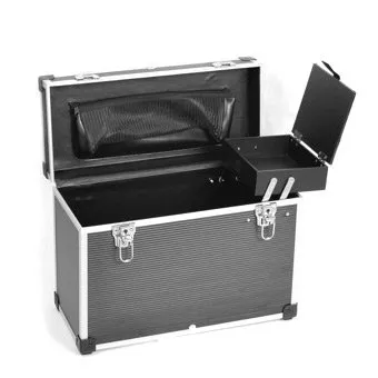 Fox kufer fryzjerski, profesjonalny, zamek szyfrowy, czarny, 45x33x20 cm