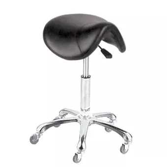 Fox Rodeo II, hoker fryzjerski z regulacją wysokości, aluminiowa podstawa, gumowane kółka, czarny