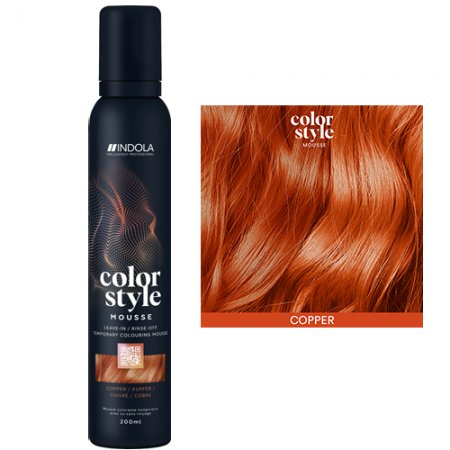 Indola Profession Color Style Mousse, pianka koloryzująca, miedziowy, 200ml - brak zamknięcia