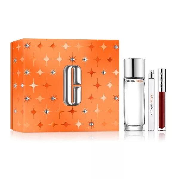 Clinique Perfectly Happy zestaw perfumy 50ml + perfumy 10ml + nawilżający błyszczyk do ust 3.4ml (W)