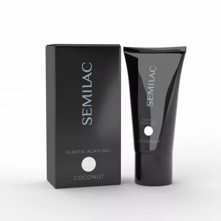 Semilac Elastic Acrylgel, półkryjący, gęsty akrylożel w odcieniu kokosowym, coconut, 30g