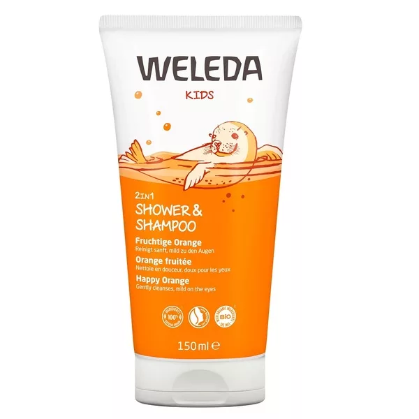 Weleda Kids 2w1 szampon i płyn do mycia ciała Happy Orange 150ml