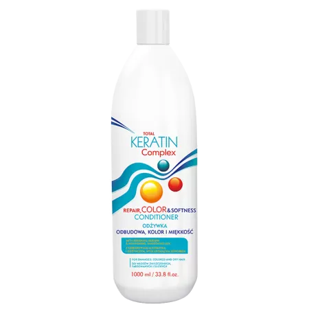 CeCe Total Keratin Complex, Repair Color&Softness, odzywka do włosów zniszczonych, farbowanych i suchych, 1000ml