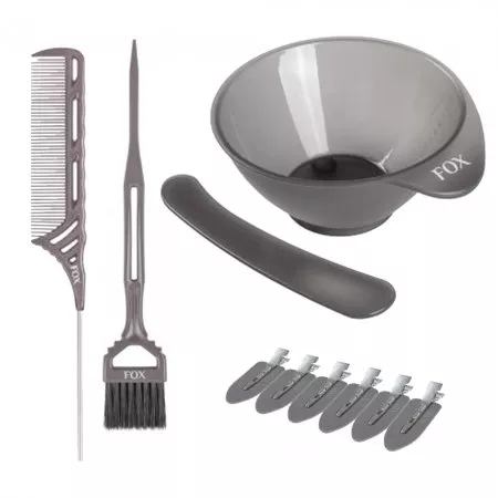 Fox Earth Colors, kompletny zestaw akcesorii do koloryzacji, szary