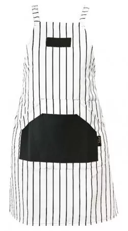 Fox Barber Expert, fartuch fryzjerski no. 2, biały, czarne pasy