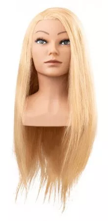 Efalock, główka fryzjerska, treningowa Clara, włosy ludzkie złoty blond, 60cm
