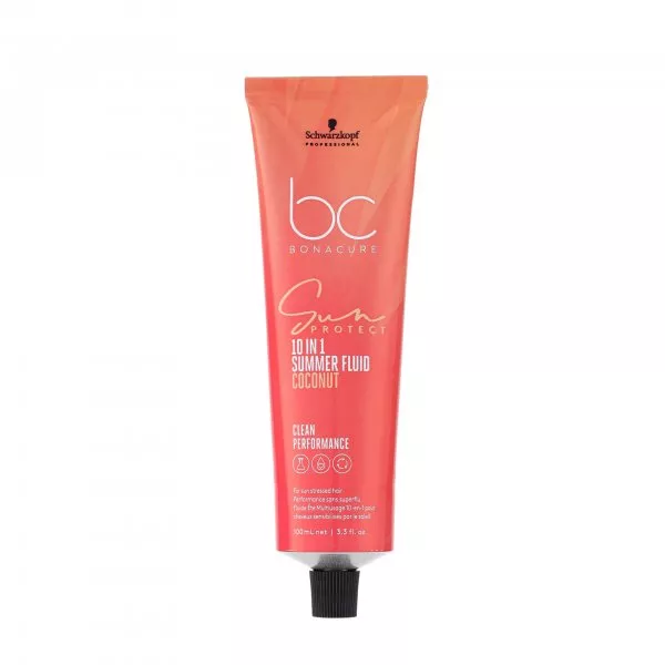 Schwarzkopf BC Sun Protect Summer Fluid Coconut, kremowy fluid 10w1 do włosów poddanych eskpozycji na słońce, 100ml
