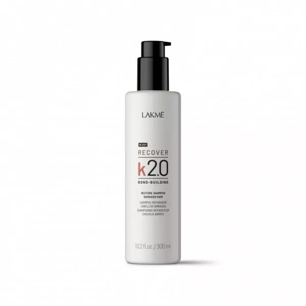 Lakme K2.0 Recover Shampoo, szampon głęboko nawilżający i odbudowujący zniszczony włosy, 300ml