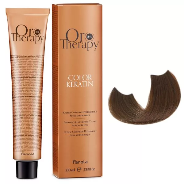 Fanola Oro Therapy Color Keratin, farba do trwałej koloryzacji bez amoniaku, 6.3, 100ml