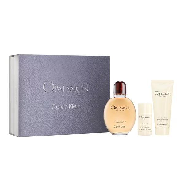Calvin Klein Obsession for Men zestaw woda toaletowa spray 125ml + balsam po goleniu 100ml + dezodorant sztyft 75ml (M)