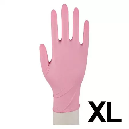 Abena, rękawiczki nitrylowe bezpudrowe, rozmiar XL, różowe, 100 sztuk