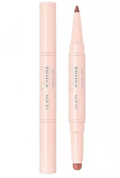 PUPA Vamp! Creamy Duo, pomadka i konturówka do ust, Peach Nude, 0,8+0,2g
