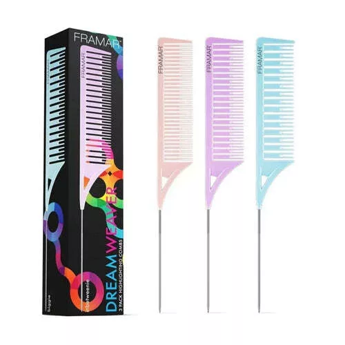 Framar Dream Weaver, zestaw 3 grzebieni do baleyage'u, pastelowy