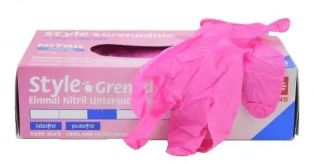 Ampri, rękawiczki nitrylowe, różowe, rozmiar S, 100 sztuk