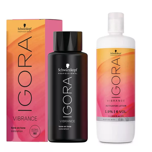 Schwarzkopf Igora Vibrance, zestaw do koloryzacji ton w ton, farba+oksydant