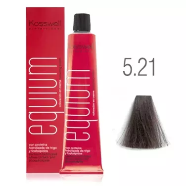 Kosswell Equium 5.21, Profesjonalna farba do włosów, popielaty jasny brąz opalizujący, 60ml