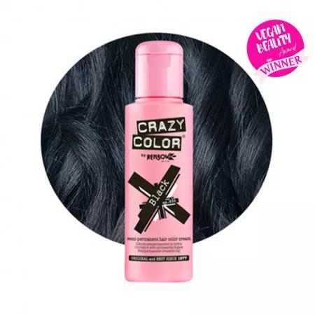 Crazy Color, toner odżywczy do włosów, Black – kruczoczarny, nr 030, 100ml
