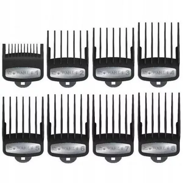 Wahl Premium Cutting Guides, zestaw nasadek z metalowym zaczepem do maszynek Taper, Magic Clip, Icon, Legend, Balding, ref. 4410134