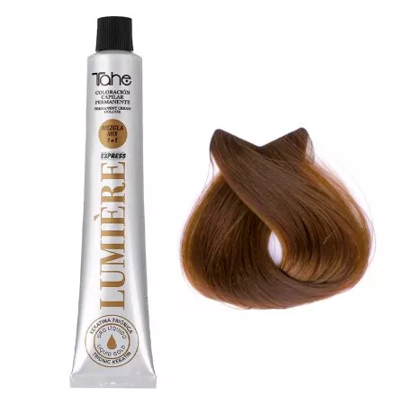 Tahe Lumiere Express, farba do włosów z keratyną i olejkiem arganowym, koloryzacja trwała, 8.44, 100ml