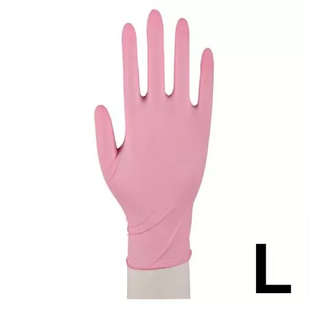 Abena, rękawiczki nitrylowe bezpudrowe, rozmiar L, różowe, 100 sztuk